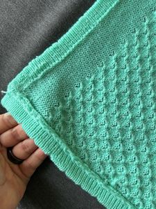 hand woven Green Textured baby blanket