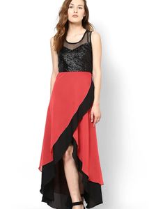 Sequin & Ruffled Maxi Dress
