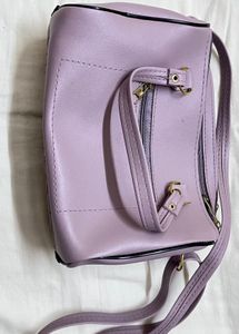 Lilac Textured Chain Crossbody Bag