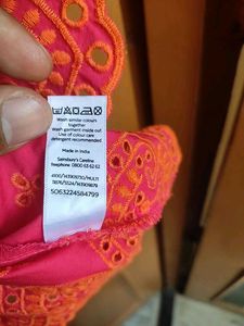 Tu Woman Pink Embroidered Sleeveless Tunic XL