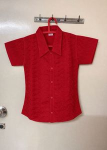 Girls Red Chikankari Top | New & Unused ❤️✨