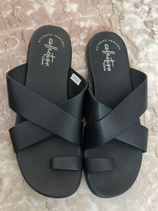 Black Cross Strap Sandals