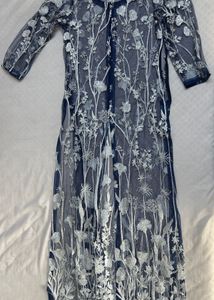 Sparkling Metallic Sheer Kurta with Crop