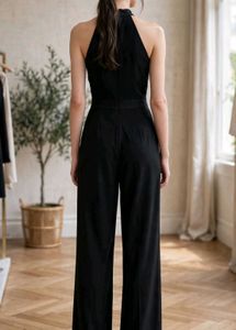 Elegant Black Halter Neck Jumpsuit