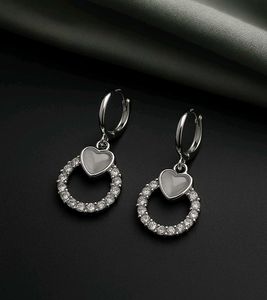 Charming Heart & Diamond Hoop Earrings