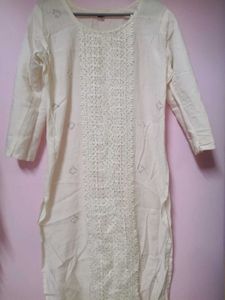 Elegant Cream Lace Kurta