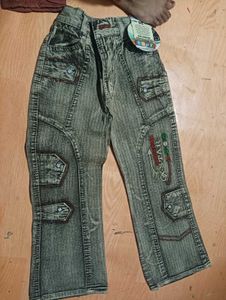 Kids Jeans &amp; Maroon Pants - 2 Pairs