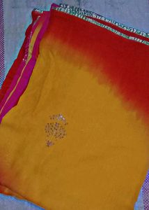 3 Shades Rajputi Cotton Odhna With Sitara Work