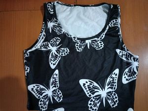 Butterfly Print Crop Top