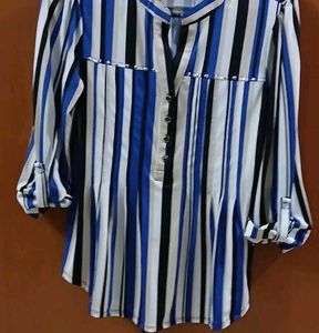 Stylish Striped Tunic Top - L Size