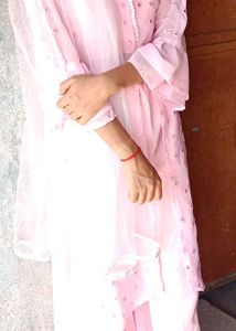 Elegant Pink Kurta Set with Sequins