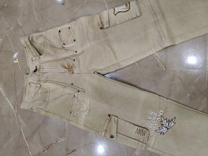 women Y2K inspired embroidered cargo pants