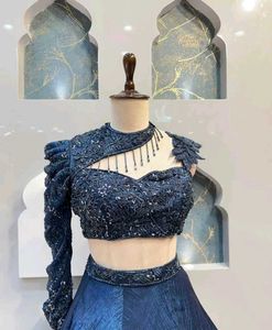 Stunning Blue Sequin Lehenga Choli