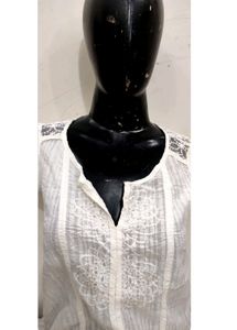 cotton white top for women / Bust 36 / Length 26
