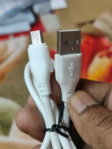 White Braided Micro USB Charging Cable