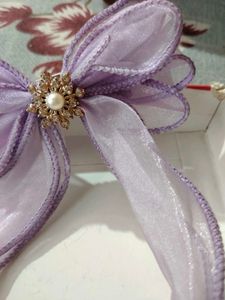 Elegant Lavender Bow Hair Accessory