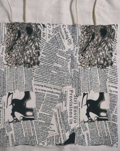 Unique Newspaper Print Crop Top