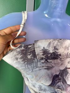 Unique Landscape Print Crop Top