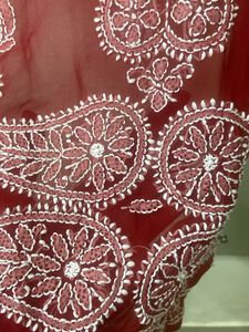 Maroon Chikankari Kurta worn once