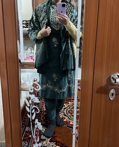 Elegant Green Velvet Salwar Suit