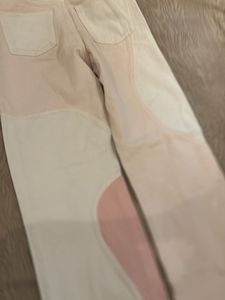 BERSHKA Patchwork High Waist Ombre Pink Jeans