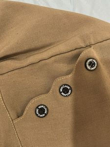 Stylish Tan Button Detail Shorts