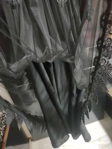 Elegant Black Abaya with Lace Detail