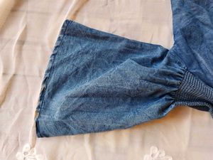 Denim off shoulder top