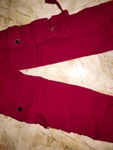 Maroon Cargo Pants Baggy