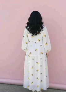 Chic White Pineapple Print Maxi Dress