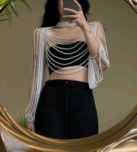 Elegant Pearl Body Chain Necklace