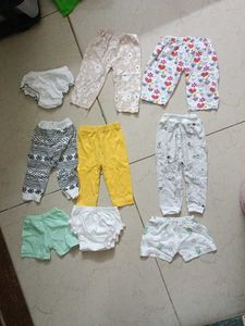 Baby tops and pants pack of 7 shirts 9 bott