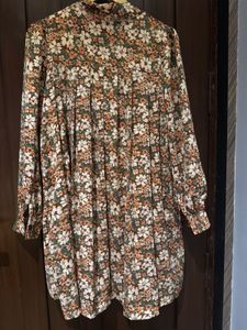 Floral Tie Neck Dress