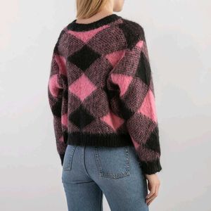 Pink Black Checkered Top