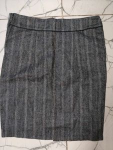 Winter Woolen Classic Striped Pencil Skirt