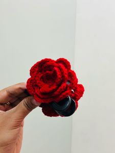 Handmade Crochet Rose Hair Claw Clip