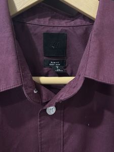 Men's Maroon Button-Down Shirt