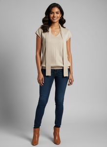 Stylish Beige Knit Top