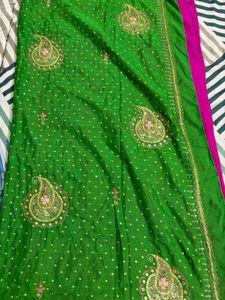 Vibrant Embroidered Silk Saree