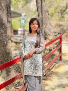 Elegant Grey Embroidered Kurta Set