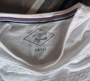White Lace Trim Tee