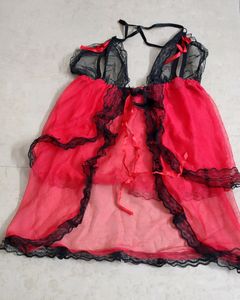 Red & Black Babydoll Lingerie