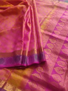 Beautiful Pink &amp; Gold Silk Saree