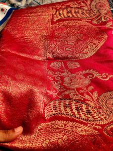 Beautiful Pink Saree with Gold Print