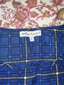 Geometric Blue Plaid Sleeveless Top