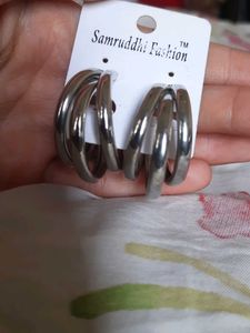 Korean Silver Hoop Earrings