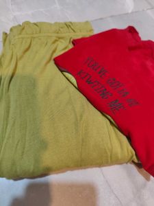 Graphic T-Shirt & pant nights suit Set