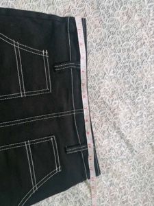 Black Denim Midi Skirt