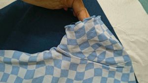 Blue Checkered Cropped Top