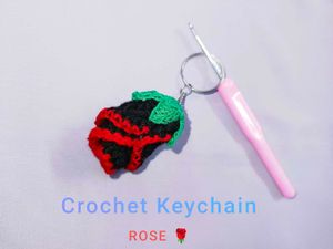 Crochet Keychain,Rose Keychain, Keychain